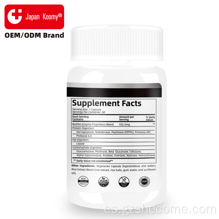 Shecome Biofilm Defense Capsules Apoyo a las enzimas digestivas